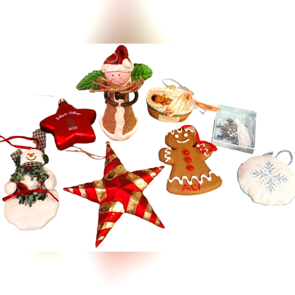 Clay Christmas‎ Ornaments Lot of 8